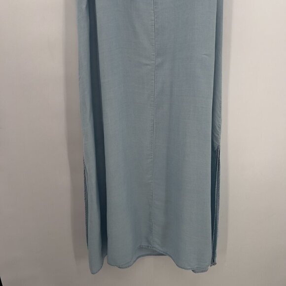 Vince Camuto Plus Chambray Elastic Straps Maxi Dress Women's 1X NWOT - Picture 6 of 11